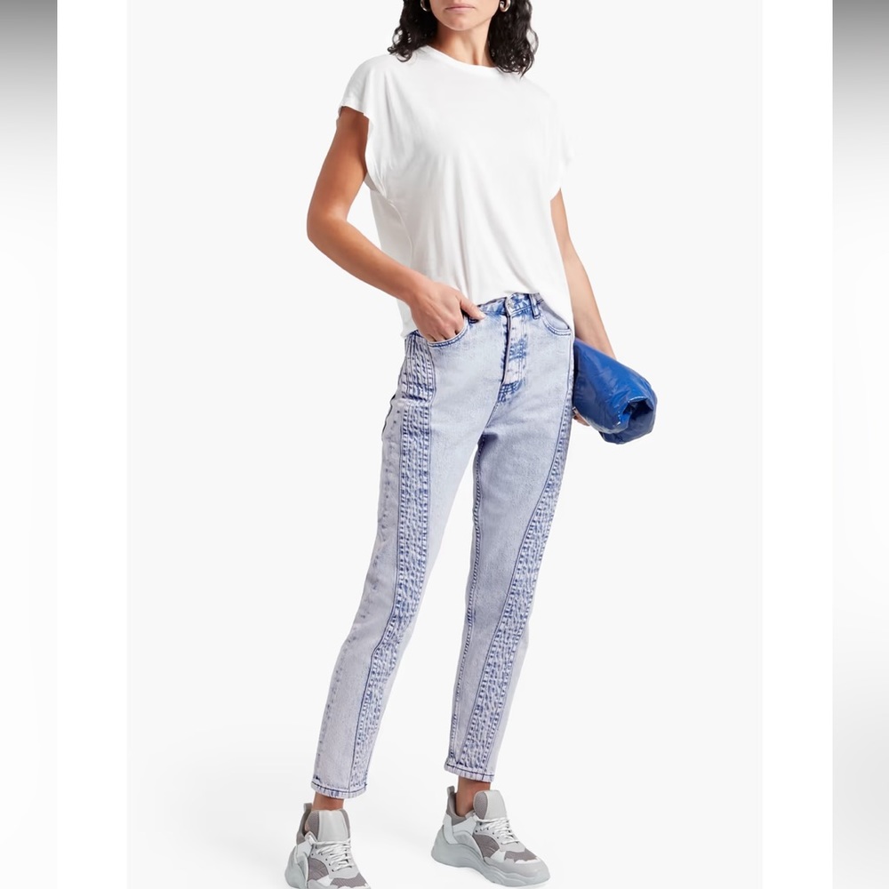 IRO Two-Tone Straight Leg Jeans Blue Gray Size S
